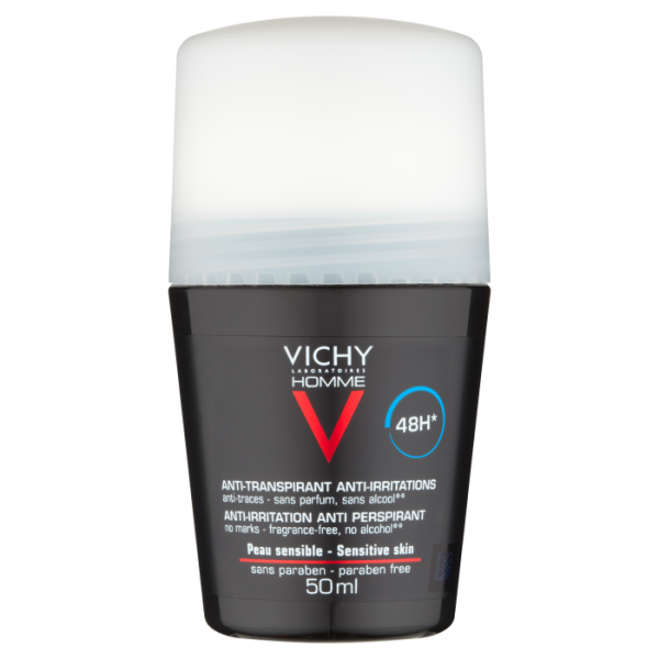 VICHY HOMME Desodorizante Anti-Transpirante Roll-On 48h - Efeto Calmante