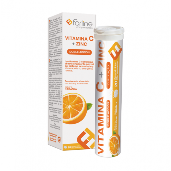 Farline Vitamina C + Zinc 20 Comprimidos Efervescentes
