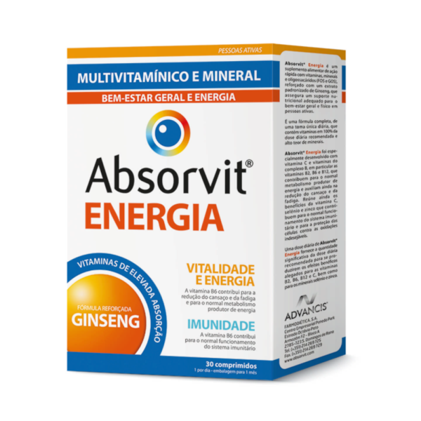Absorvit Energia 30 Comprimidos