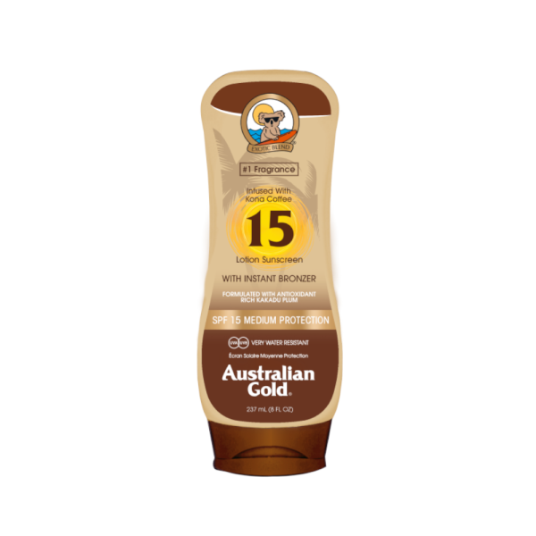 Australian Gold SPF 15 Lotion Sunscreen with Instant Bronzer 237ml