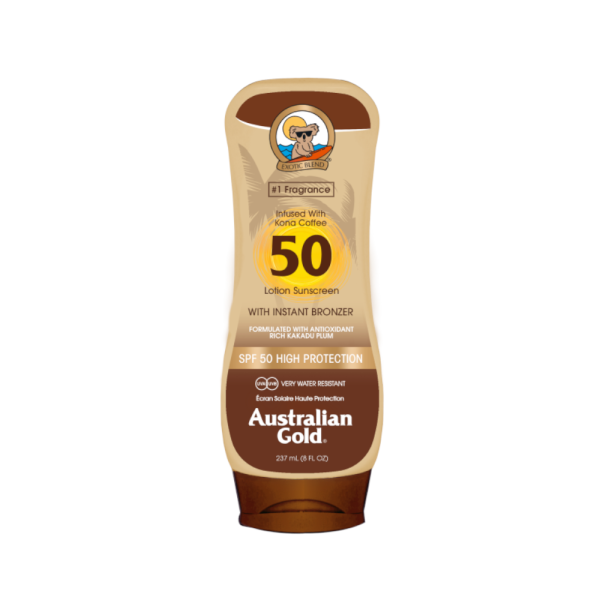 Australian Gold SPF 50 Lotion Sunscreen with Instant Bronzer 237ml