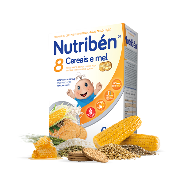 Nutribén 8 Cereais e Mel Bolacha Maria 6 meses 300g