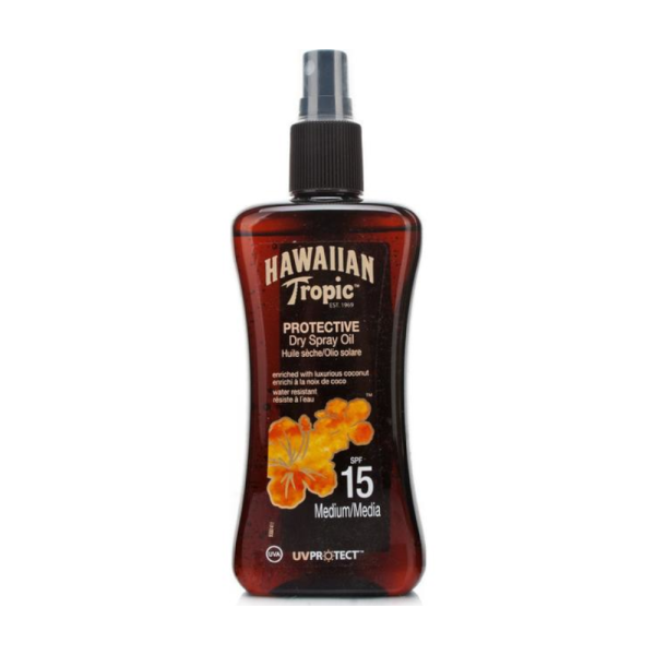 Hawaiian Tropic SPF 15 Protective Spray Dry Oil 200ml